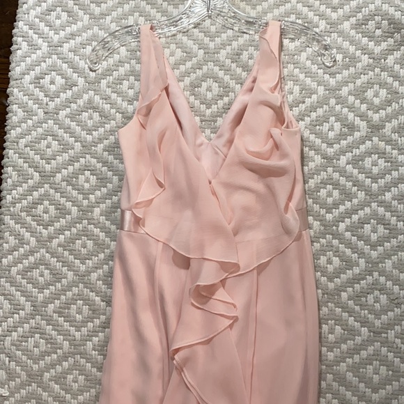 David’s Bridal soft pink v-back bridesmaids dress - Picture 6 of 12
